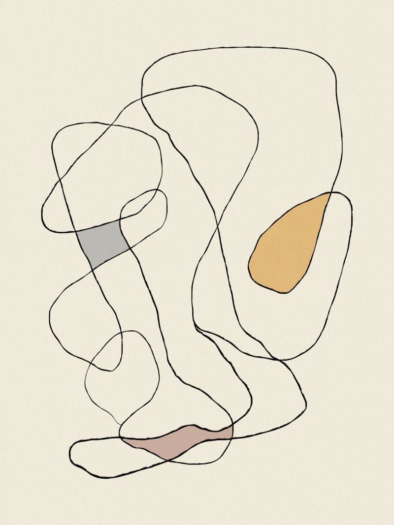 Minimal graceful line art abstract 23 pellicola backlit da Little Dean