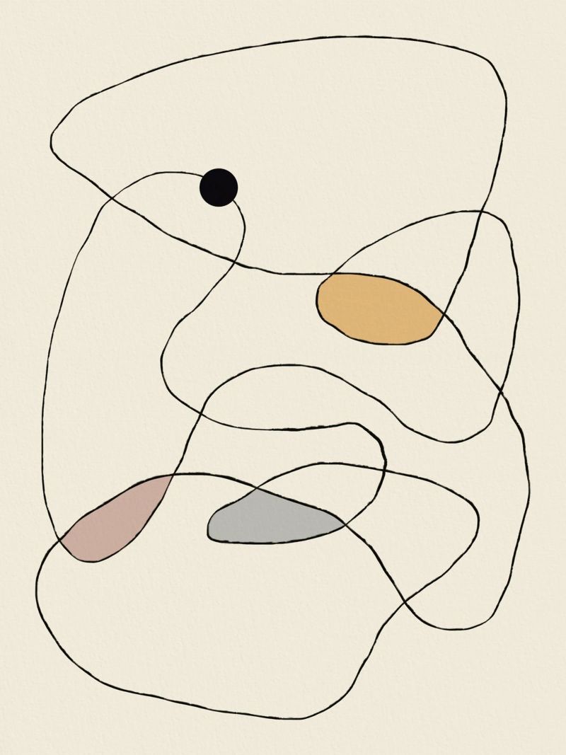 Minimal graceful line art abstract 22 pellicola backlit da Little Dean