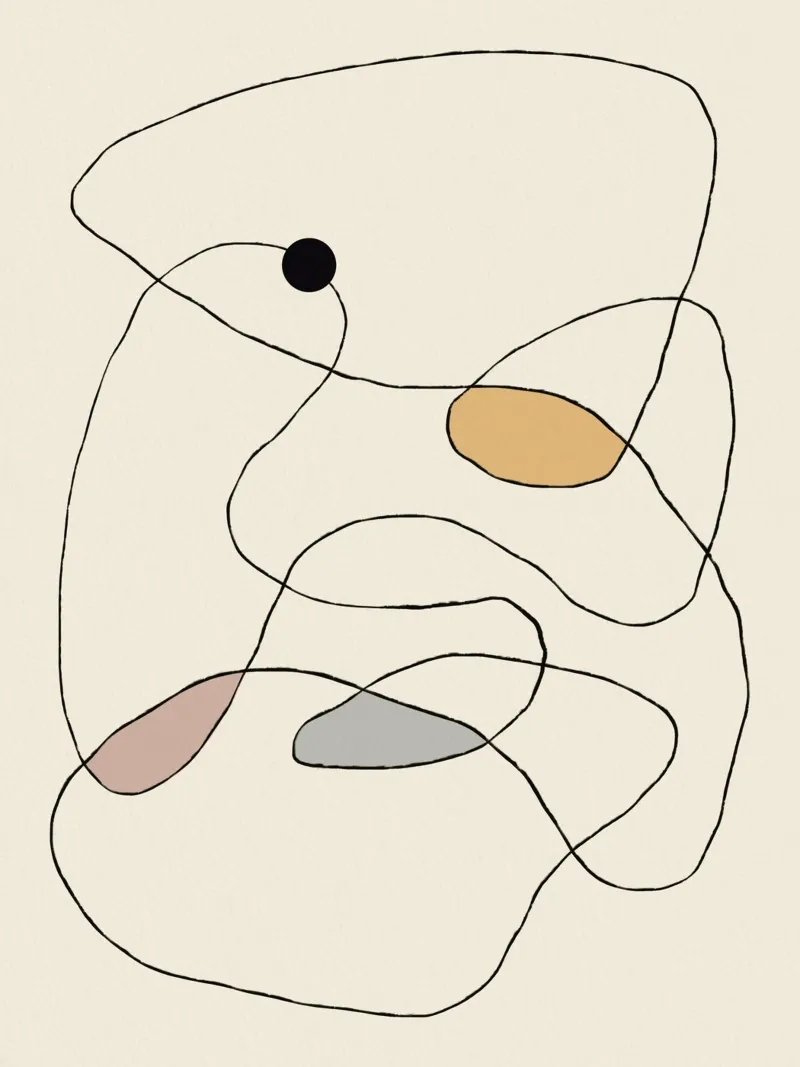 Minimal graceful line art abstract 22 pellicola backlit da Little Dean