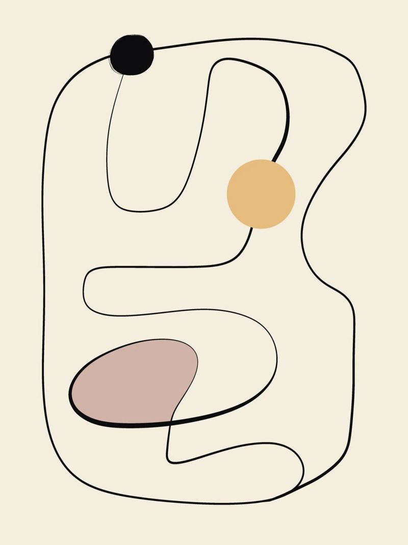 Minimal graceful line art abstract 21 poster by Little Dean