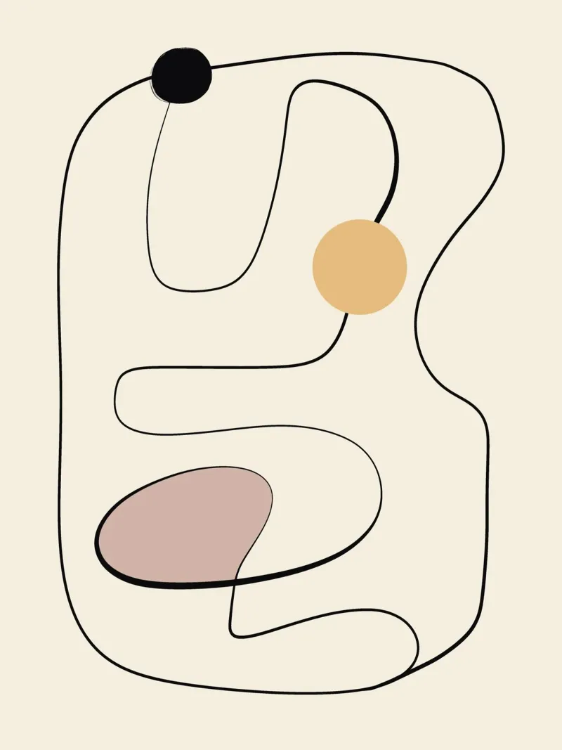 Minimal graceful line art abstract 21 plexiglass da Little Dean