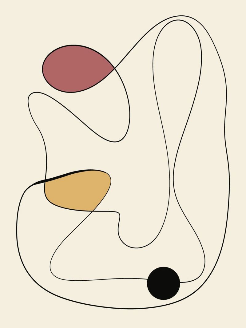 Minimal graceful line art abstract 20 poster by Little Dean