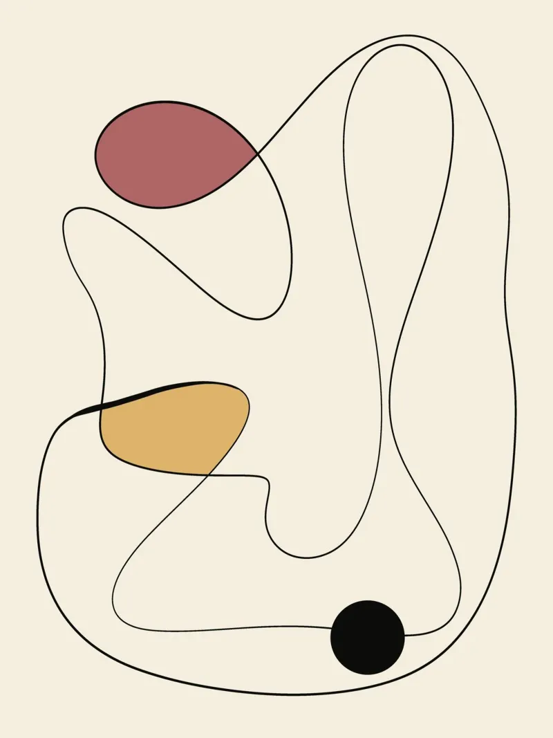 Minimale anmutige Linie Kunst abstrakt 20 Leinwand von Little Dean