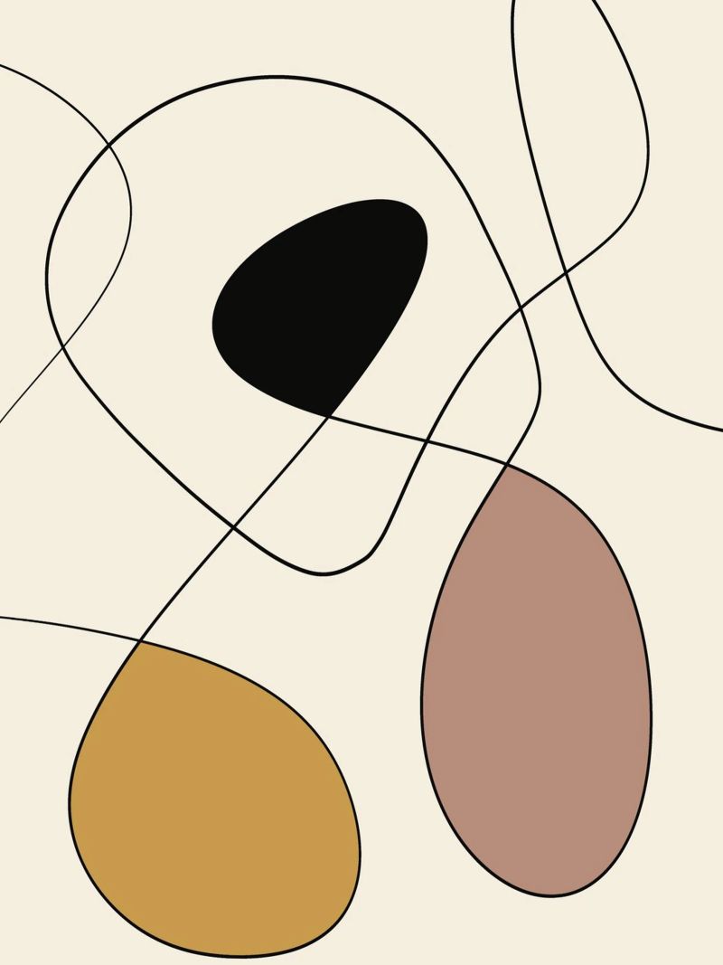 Minimal graceful line art abstract 19 alluminio dibond da Little Dean