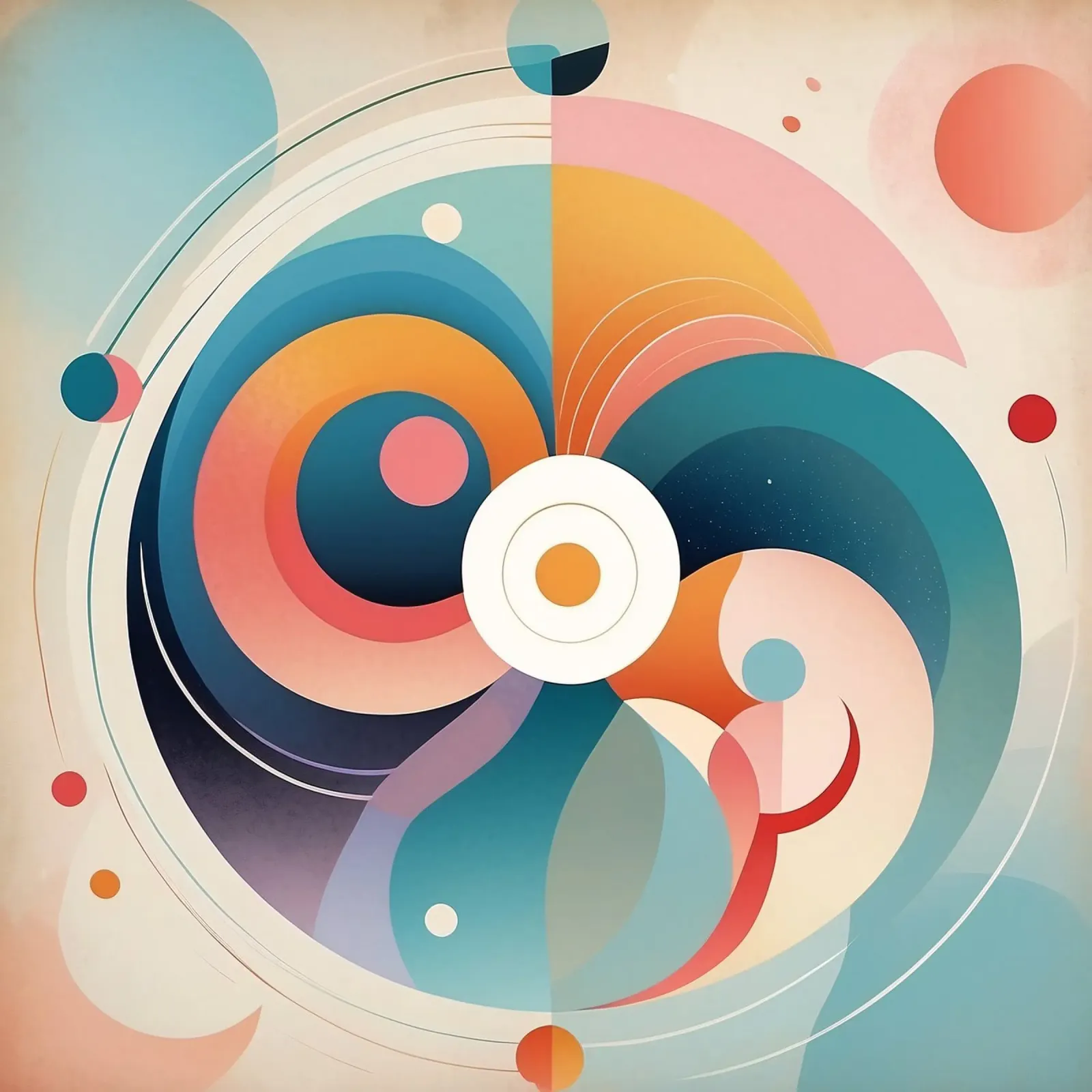 Kleurrijk abstract ontwerp met wervelende vormen canvas van DesignDoodle