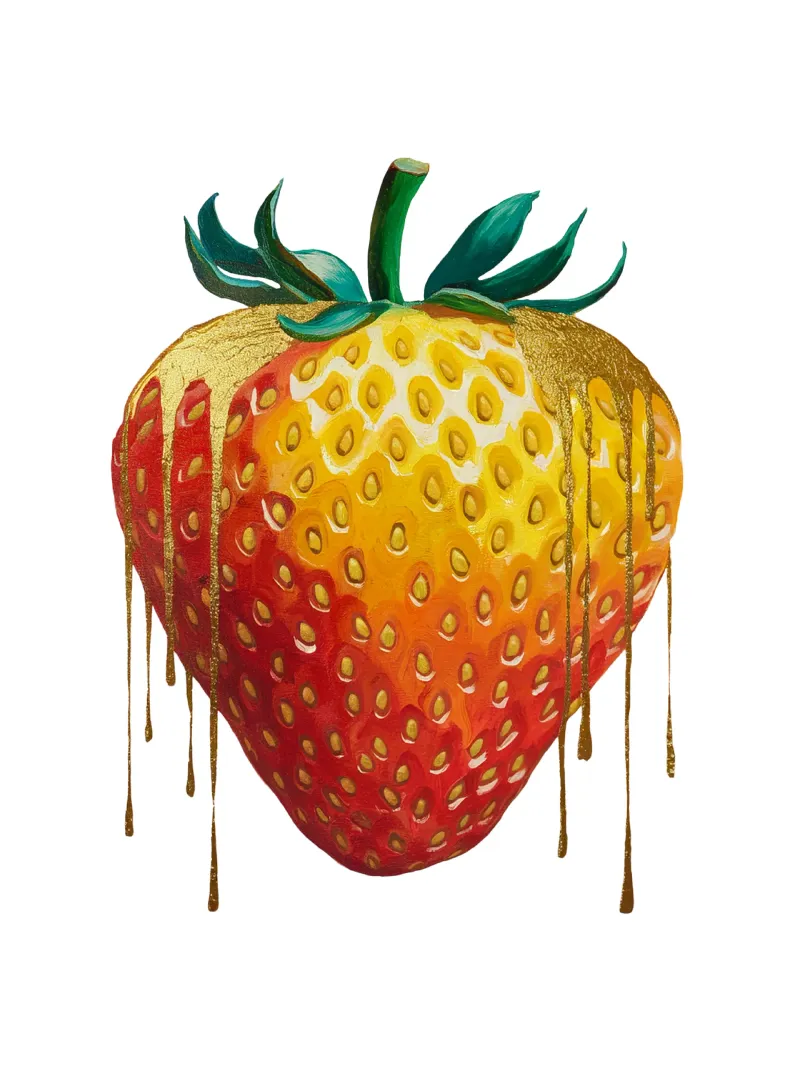 La fragola che scorre come l'oro pellicola backlit da dinem