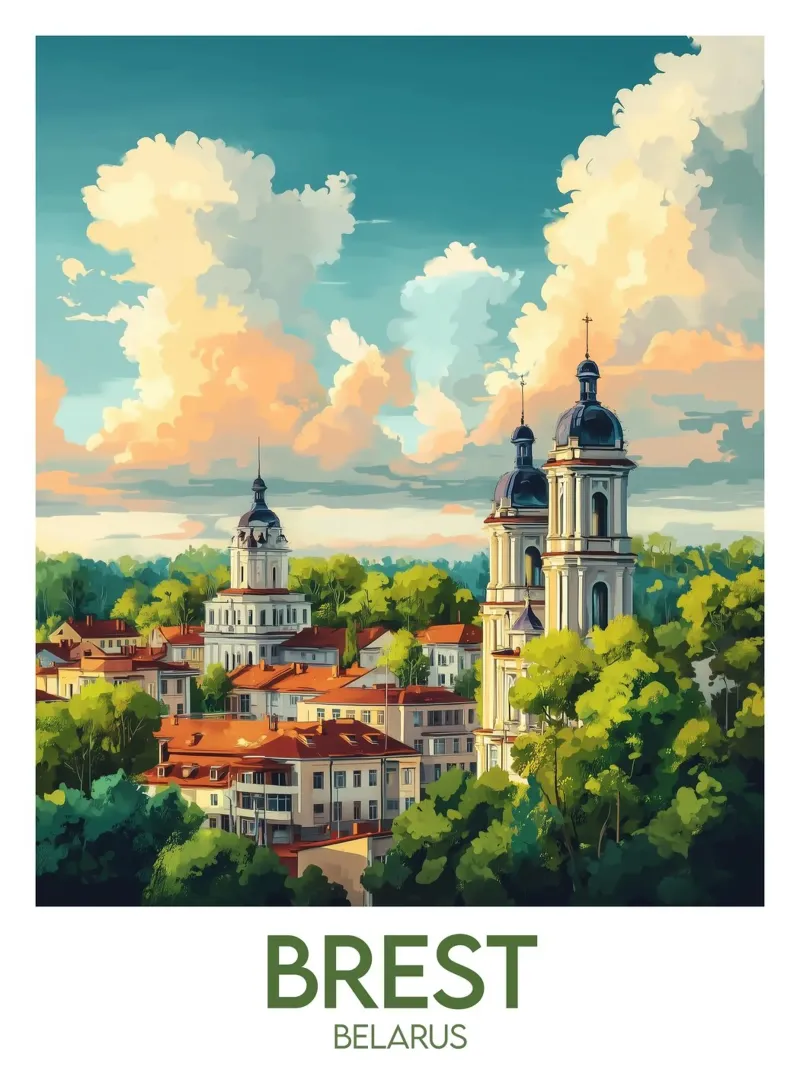 Affiche Brest tela con Cornice a cassetta da Frame the World