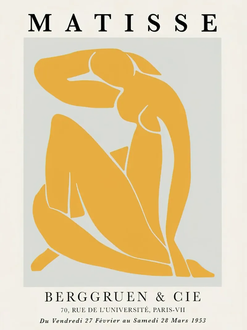 Henri Matisse Blue Nude Figure Backlit Folie von MinaHome
