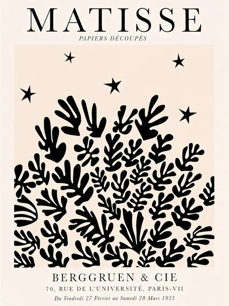 Henri Matisse Papier Decoupes poster con telaio in legno da MinaHome