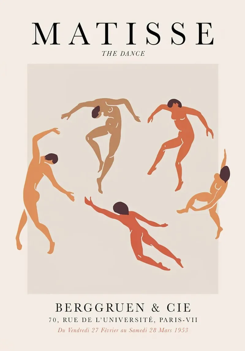 Henri Matisse La danza ritagliata Vintage tela con Cornice a cassetta da MinaHome
