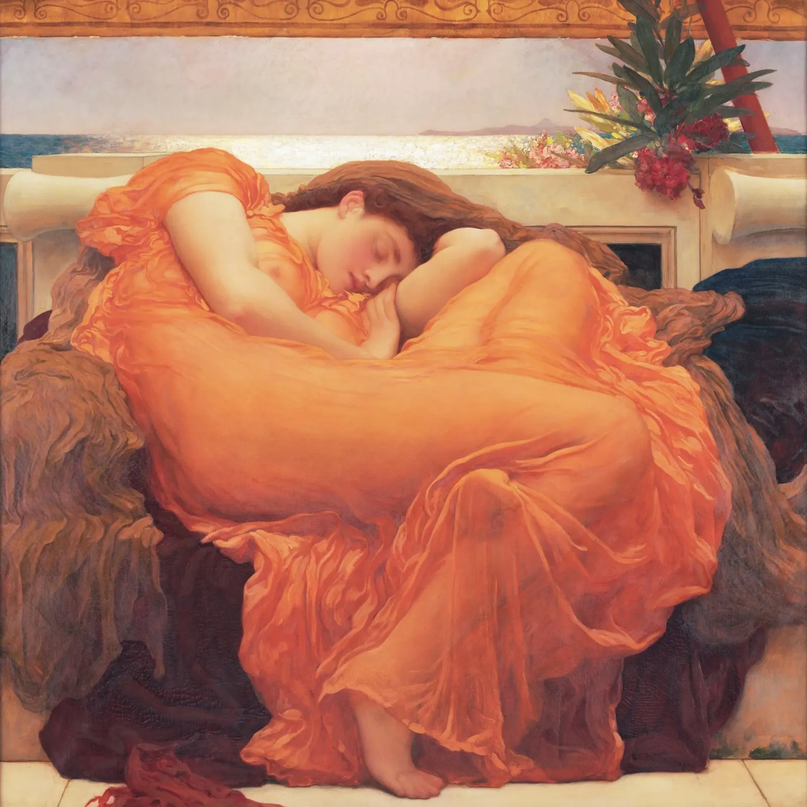 Giugno fiammeggiante di Lord Frederic Leighton pellicola backlit da Venus Art