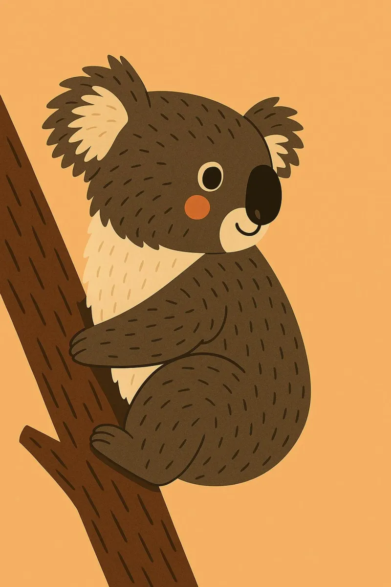 Koala en un árbol poster de Tiny Tails & Stripes