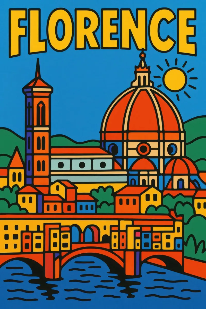 Firenze - Il Rinascimento a colori alluminio dibond da JETLAG | affiches voyage