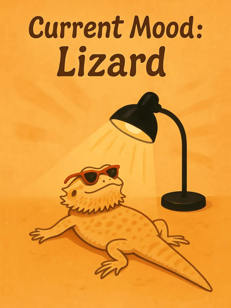 Meme divertente della lucertola poster con telaio in alluminio da Funny Humor Art