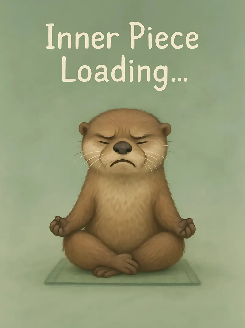 Grappige Otter Meditatie Meme canvas met Baklijst van Funny Humor Art