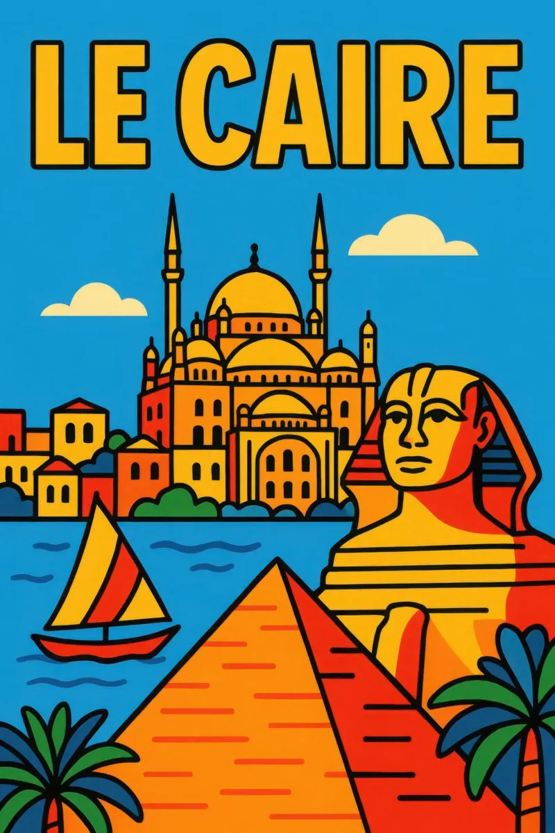 Il Cairo - L'eterno richiamo dell'Egitto poster con telaio in plastica da JETLAG | affiches voyage