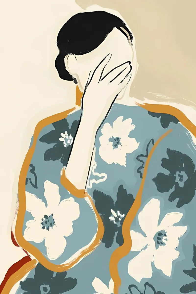 Mujer abstracta con flores metacrilato de Boheme