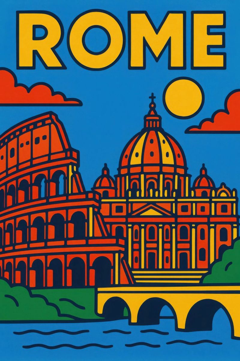 Rome - The Eternal City in dazzling colour poster by JETLAG | affiches voyage