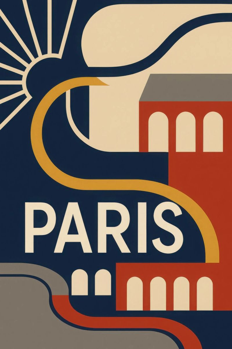 Paris – L'élégance graphique à la française poster de JETLAG | affiches voyage