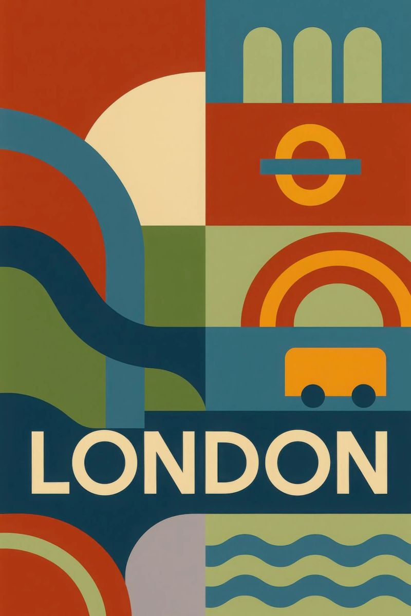 London - Der grafische Geist der britischen Hauptstadt Poster von JETLAG | affiches voyage