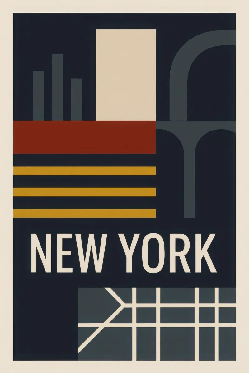 New York - La città che non dorme mai poster con telaio in alluminio da JETLAG | affiches voyage