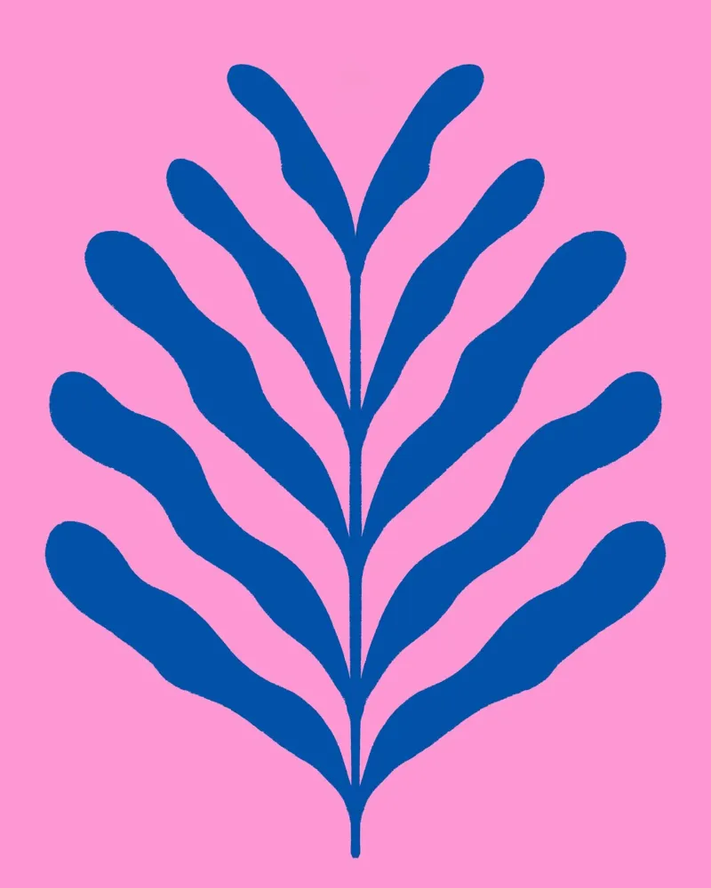 Colorful branch - pink and blue hahnemühle by Wackapacka