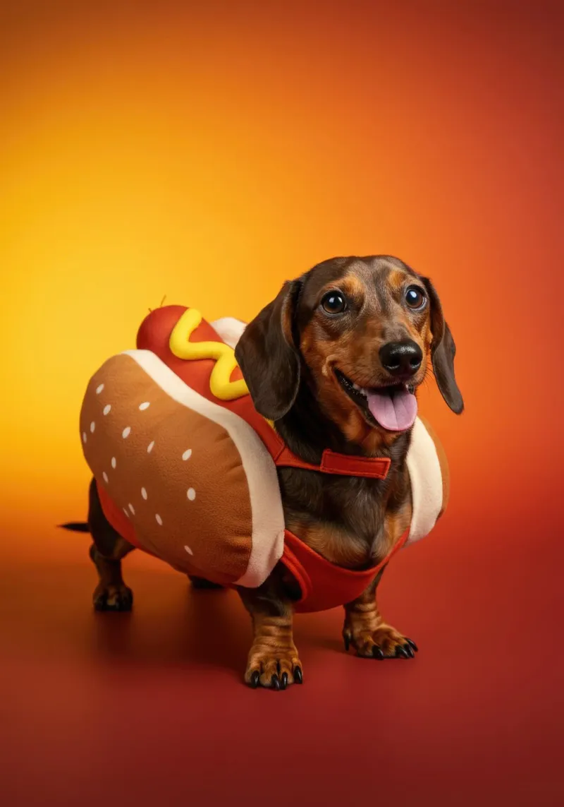 Cane Hot Dog pellicola backlit da Pawtrait Studio