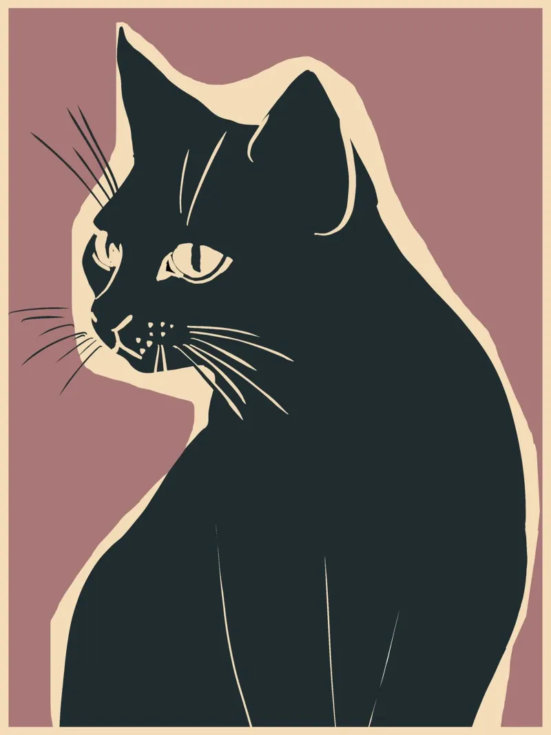 Gatto nero pellicola backlit da ThingDesign