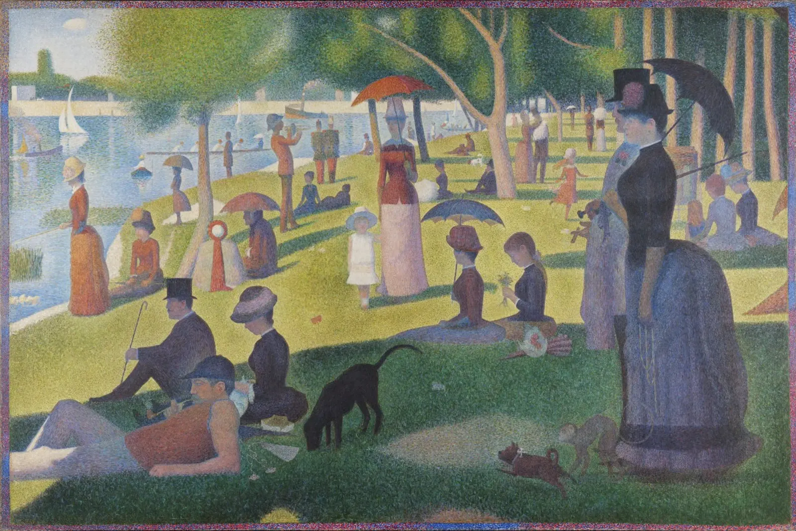 A Sunday Afternoon on the Island of La Grande Jatte G Seurat canvas with Floater frame by Venus Art