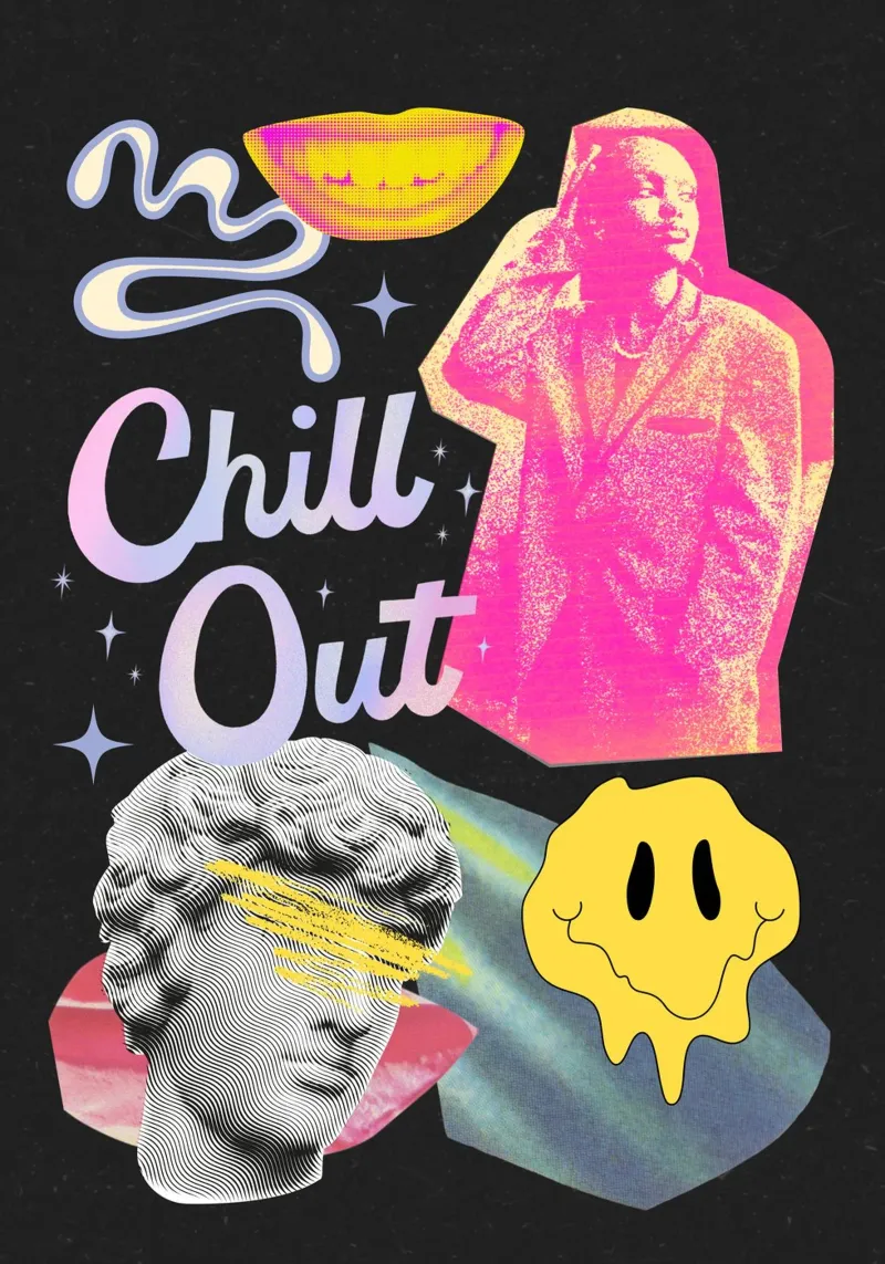 CHILL OUT poster con telaio in alluminio da Einfach Uebel