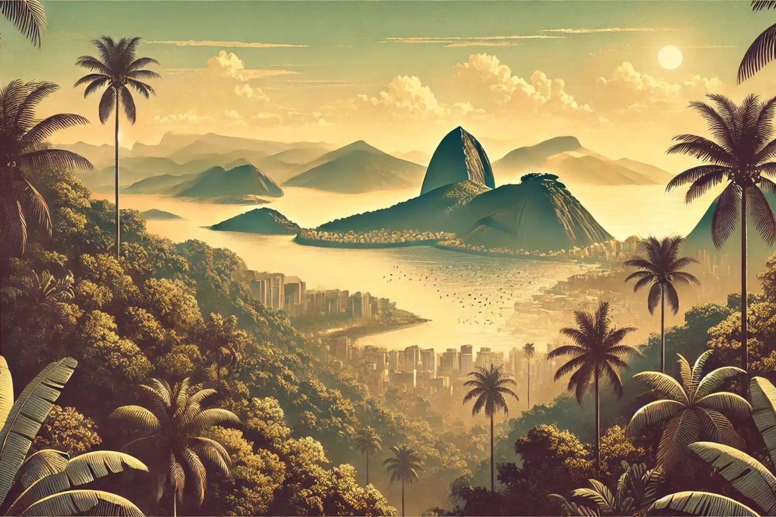 Vintage Brasil, Rio de Janeiro Tropics Poster poster de Chromatic Fusion Studio