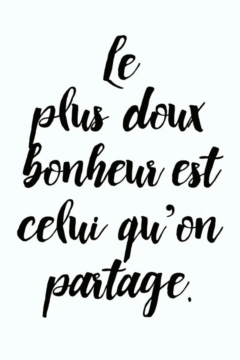 Doux bonheur acrylic glass by typed