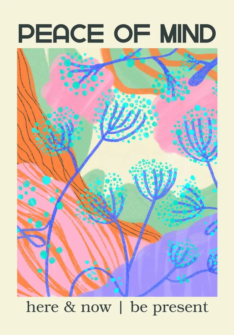 PEACE OF MIND poster con telaio in plastica da Einfach Uebel
