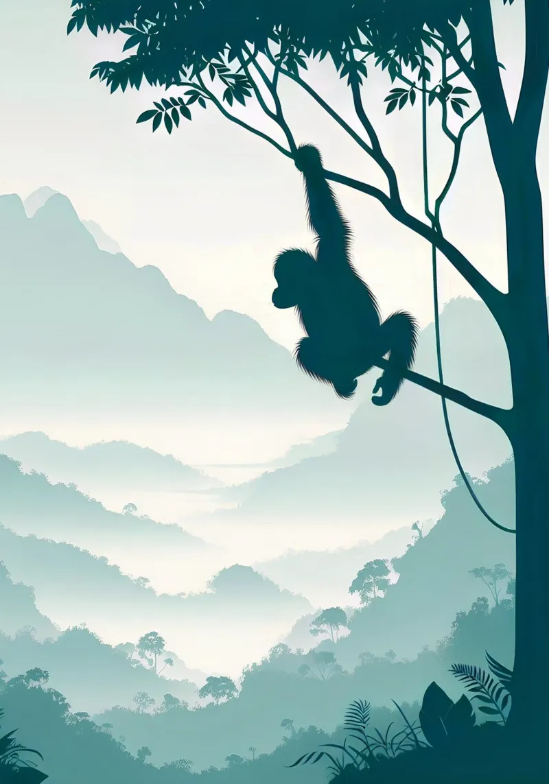 Wanderlust (Borneo) poster con telaio in plastica da Digital Naive