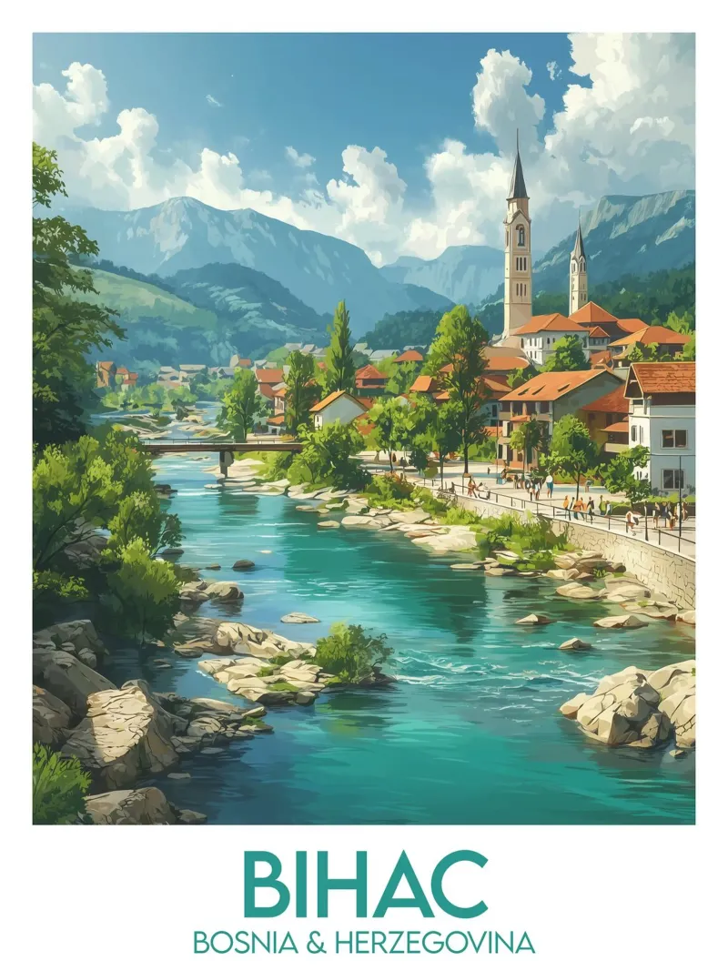 Affiche Bihac poster con telaio in legno da Frame the World