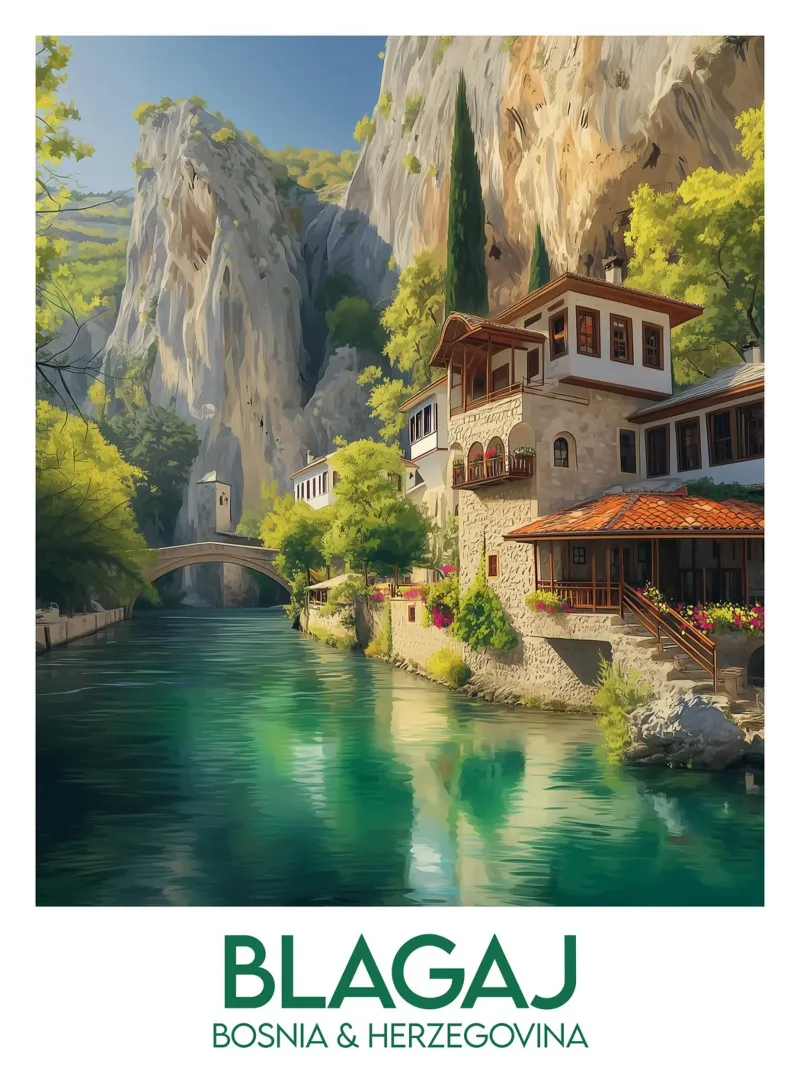 Affiche Blagaj tela con Cornice a cassetta da Frame the World