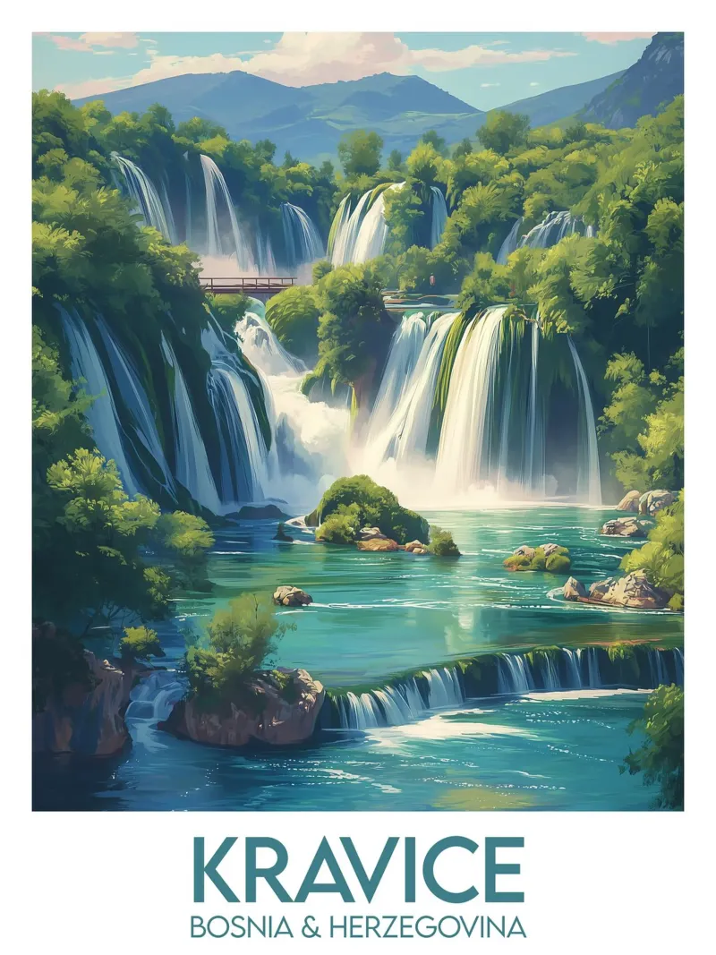 Affiche Kravice poster con telaio in plastica da Frame the World
