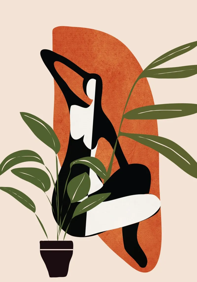 Abstract Female Figure 20 poster con telaio in plastica da cityart