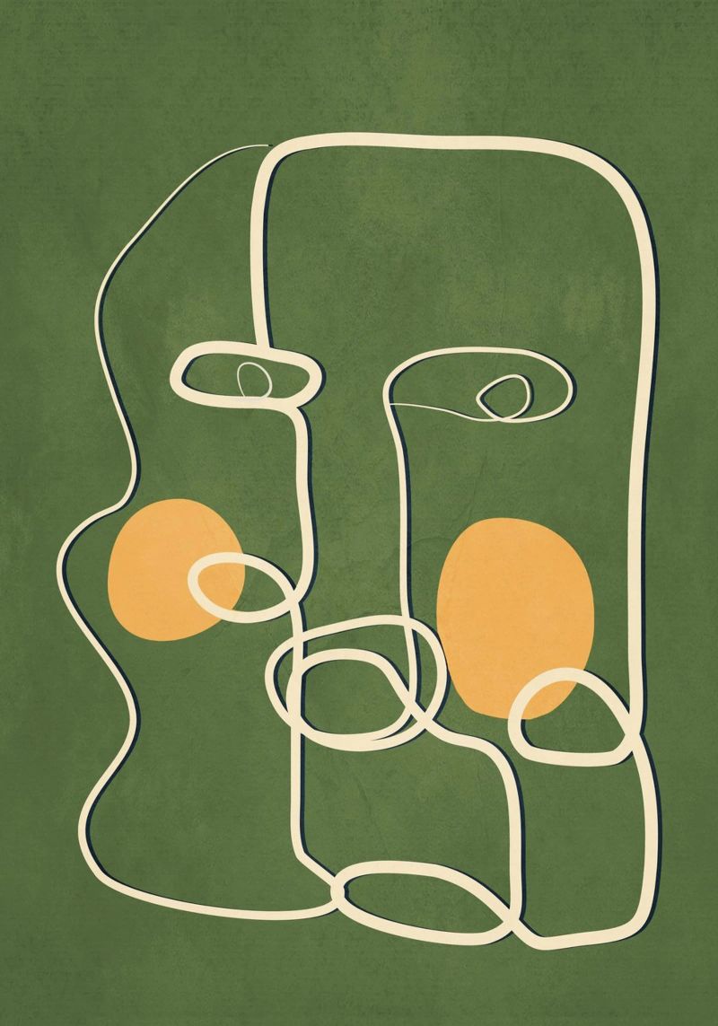 Abstract Face Line Art pellicola backlit da cityart