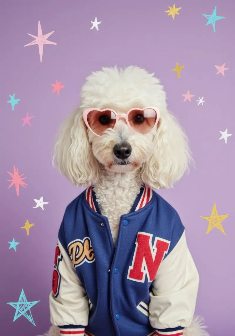 Fluffy Poodle alu-dibond by Pawtrait Studio