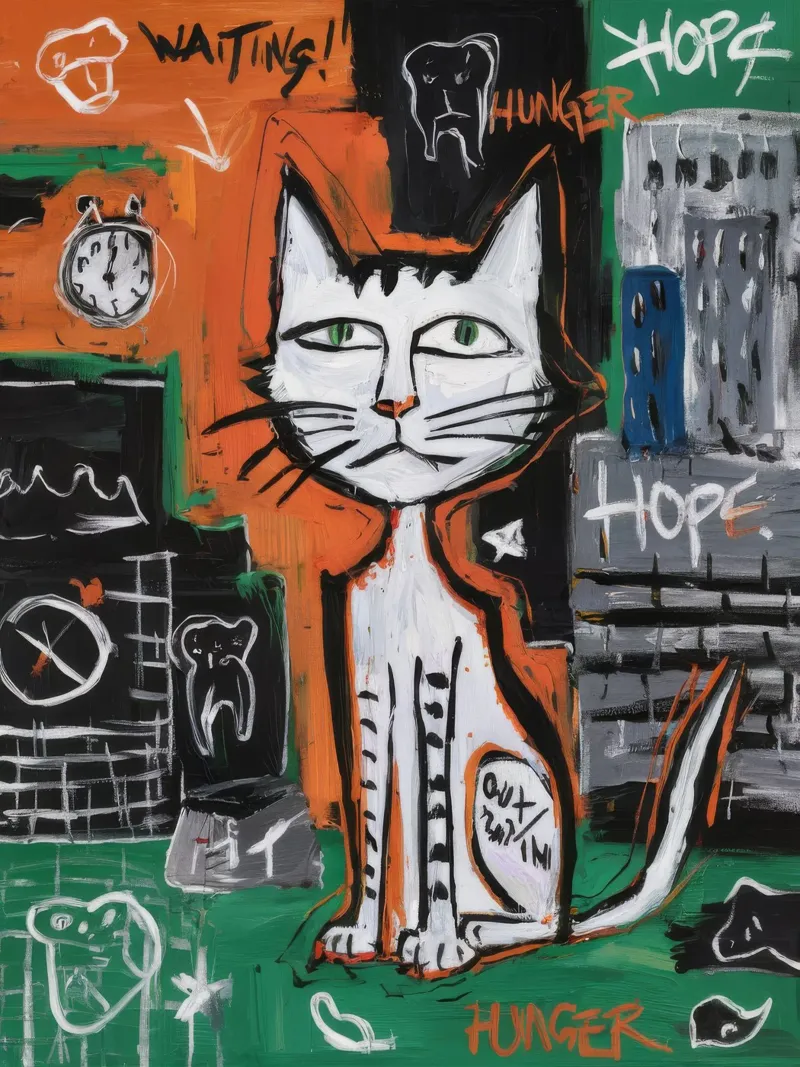 Orologio a gatto speranzoso poster da Muse Fragments