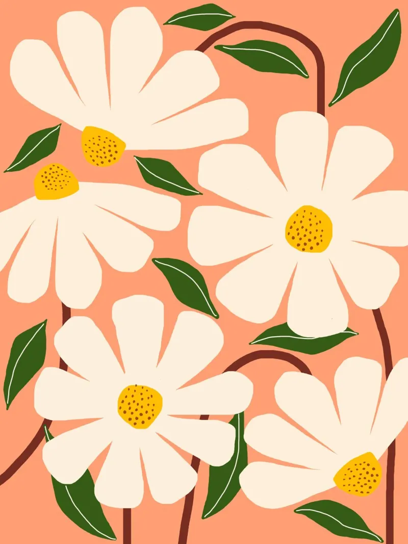 Wild Daisies - peach poster da Gale Switzer