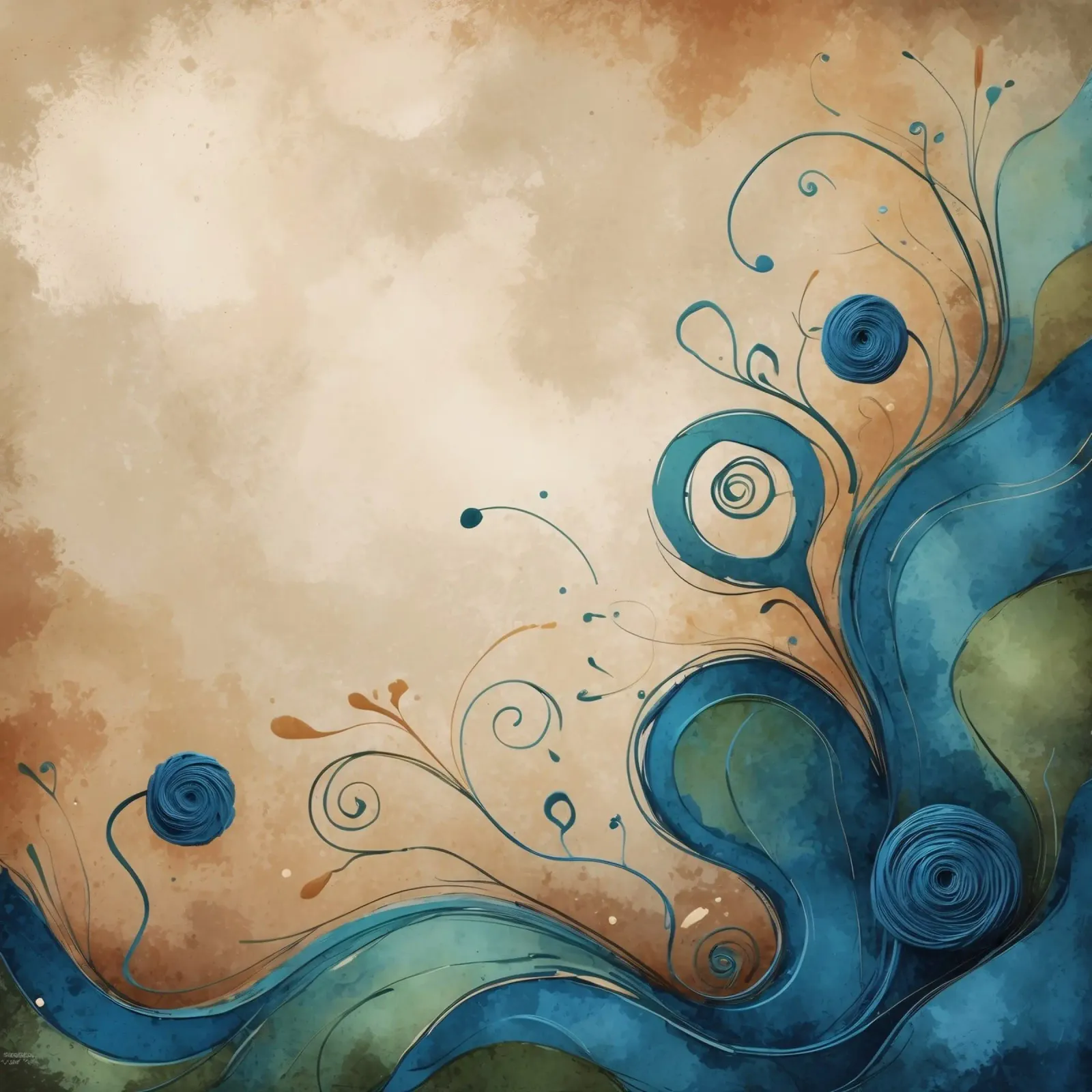 Arte astratta colorata con motivi vorticosi e floreali. poster da DesignDoodle