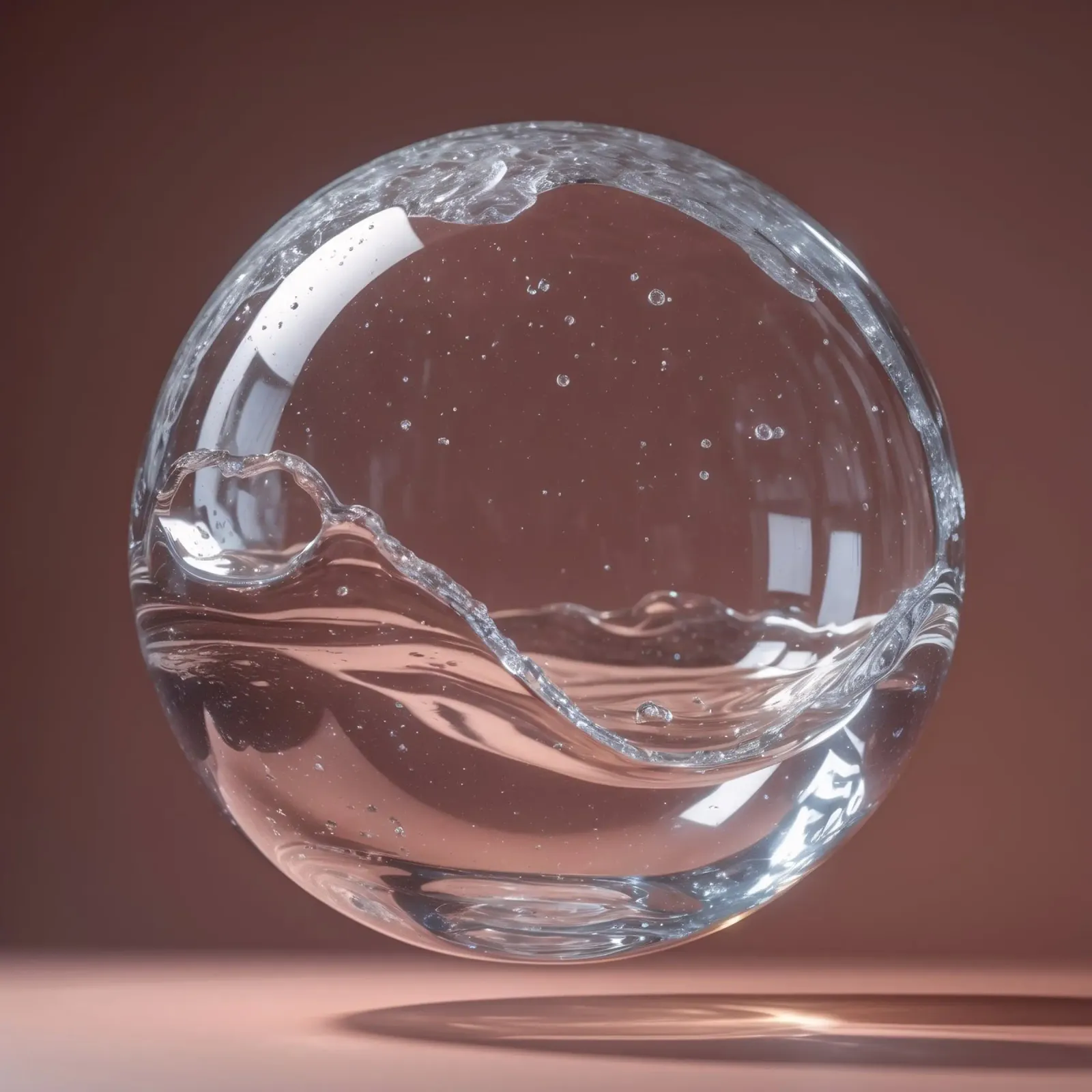 Spherical glass orb filled with water and air bubbles float hahnemühle by DesignDoodle