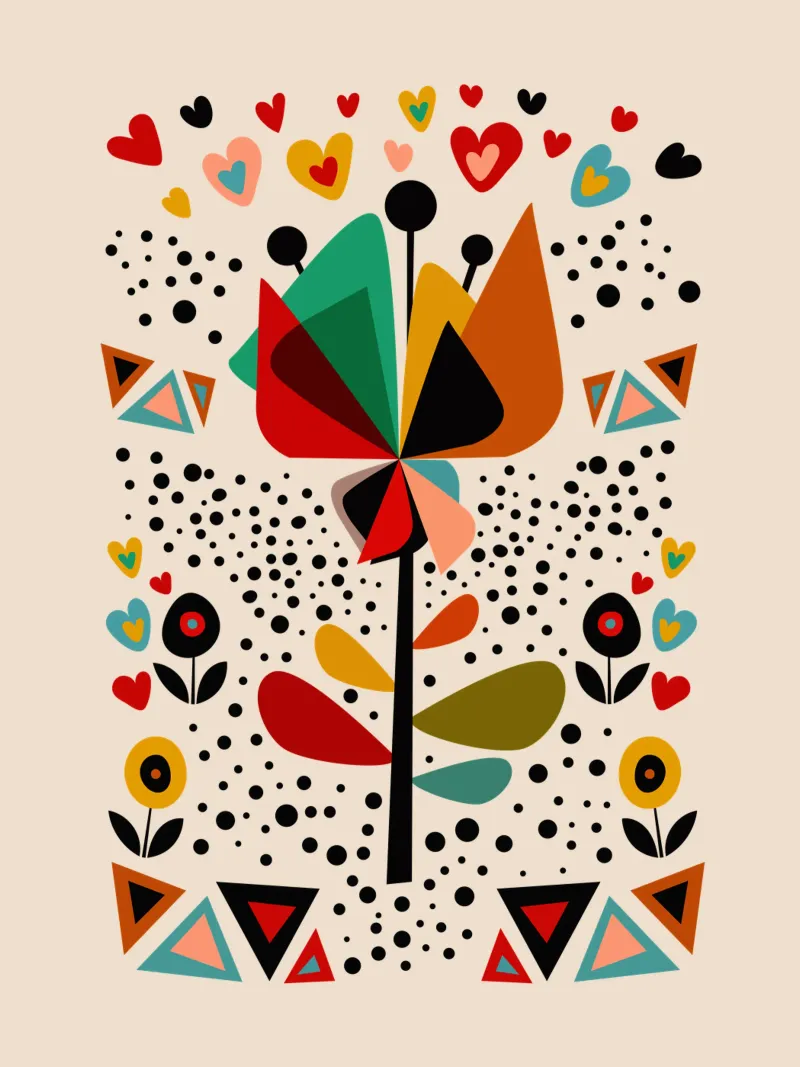 Blossom Fiesta - Whimisical Floral Art tela con Cornice a cassetta da Dream Print Designs