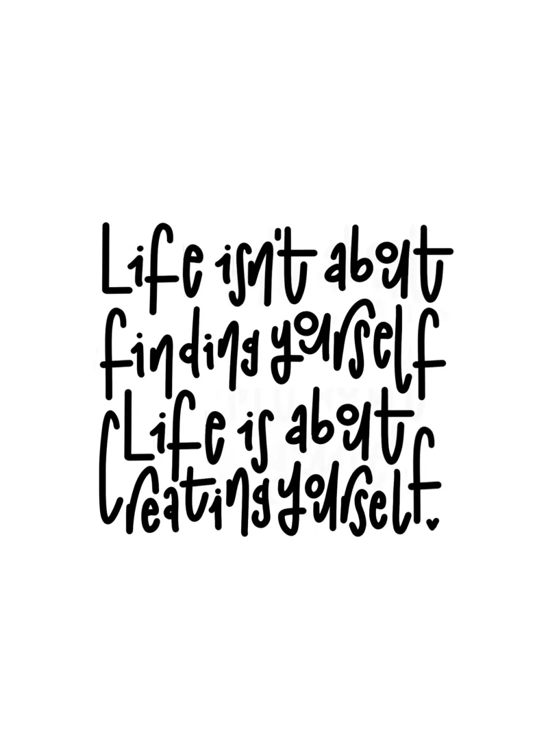 Typografie Poster Life Zitat Schwarz Weiß Handlettering poster con telaio in legno da LIMITED EDITION LETTERS