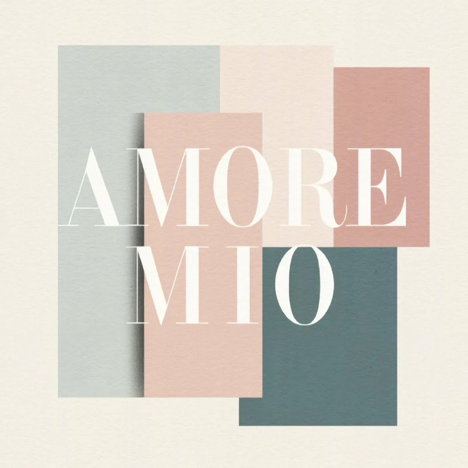 Amore Mio Tipografia Forme Pastello Arte Pesca Toni Grigi tela da Modern Muse