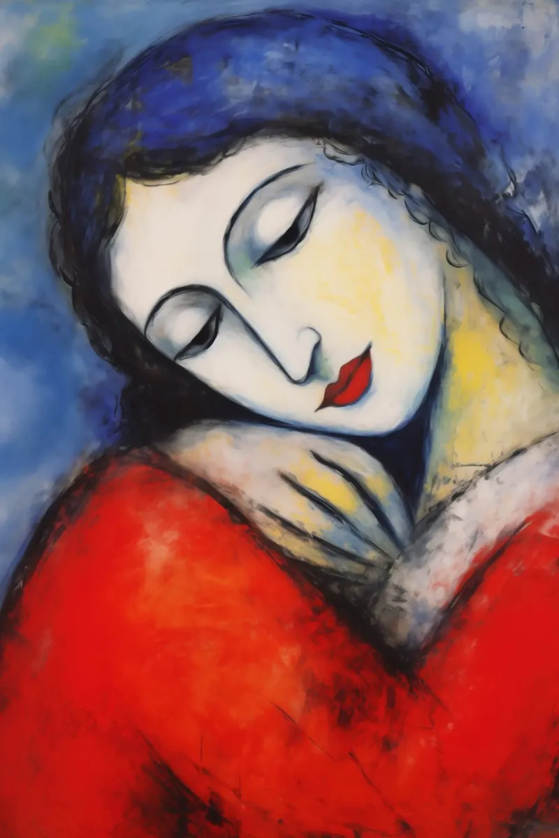 Abbraccio intenso | Quadro su tela in stile Chagall carta hahnemühle da Autofocus