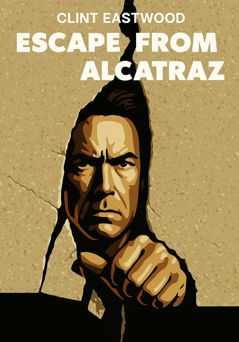 Escape From Alcatraz redibujando reproducciones de imaginación poster con marco de madera de SIQAYA