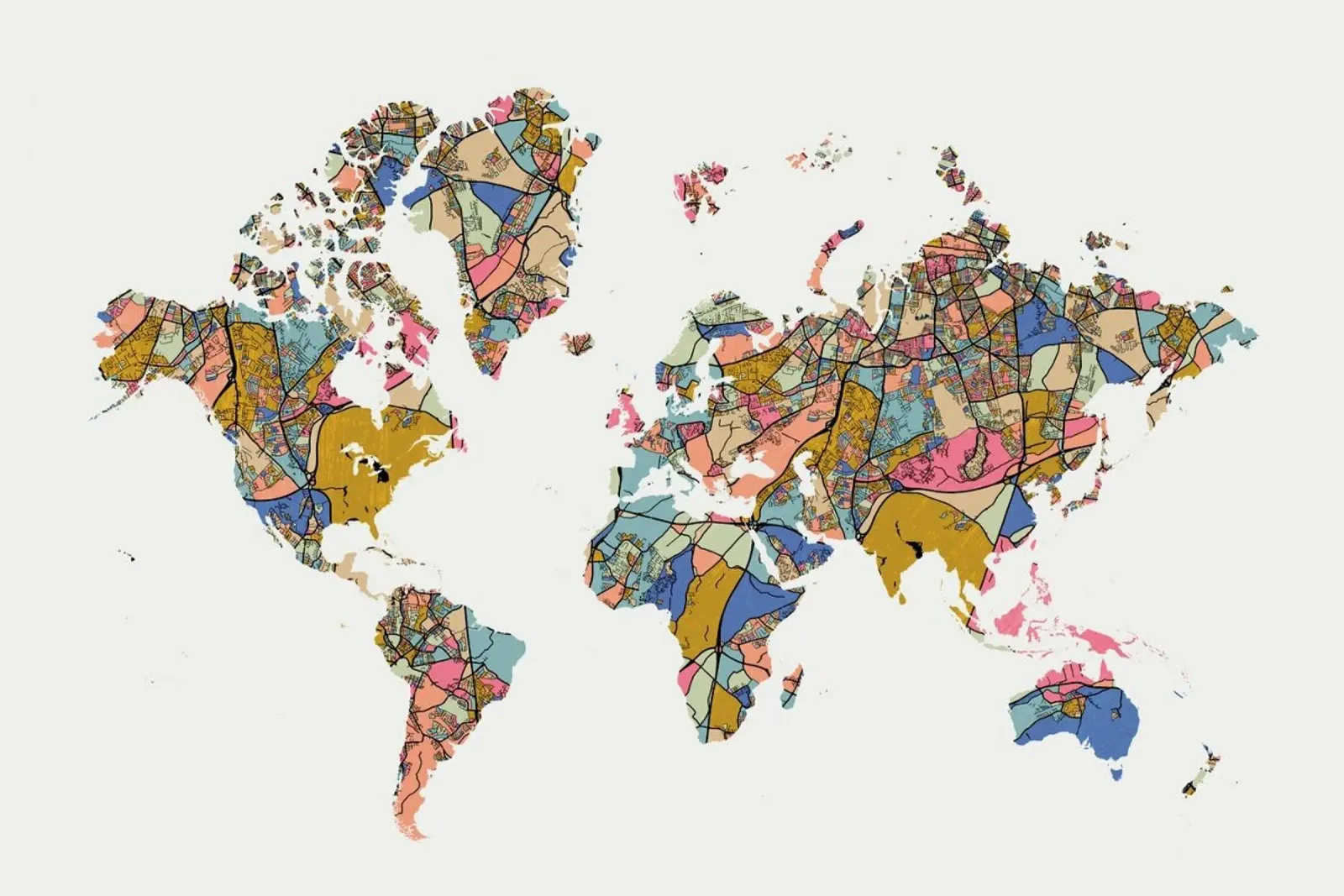World Map pellicola backlit da The Cartography Collection
